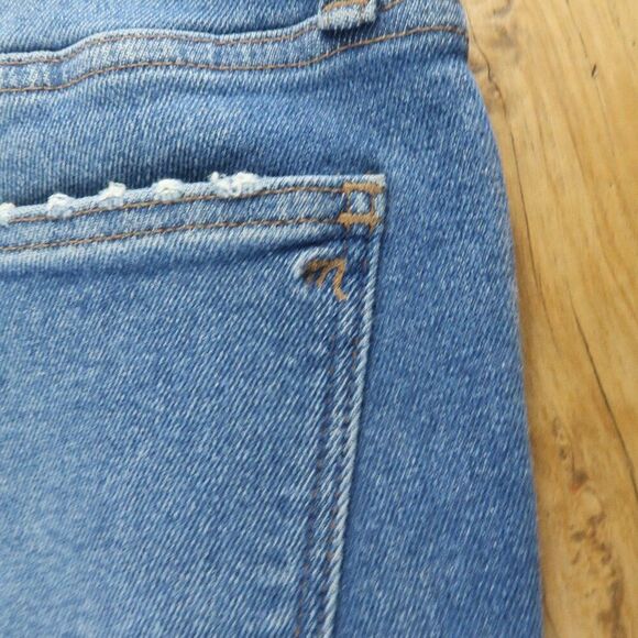 MADEWELL 9" HIGH RISE SKINNY BLUE DENIM JEANS WITH DISTRESSED EDGES SIZE 31 - Picture 12 of 12